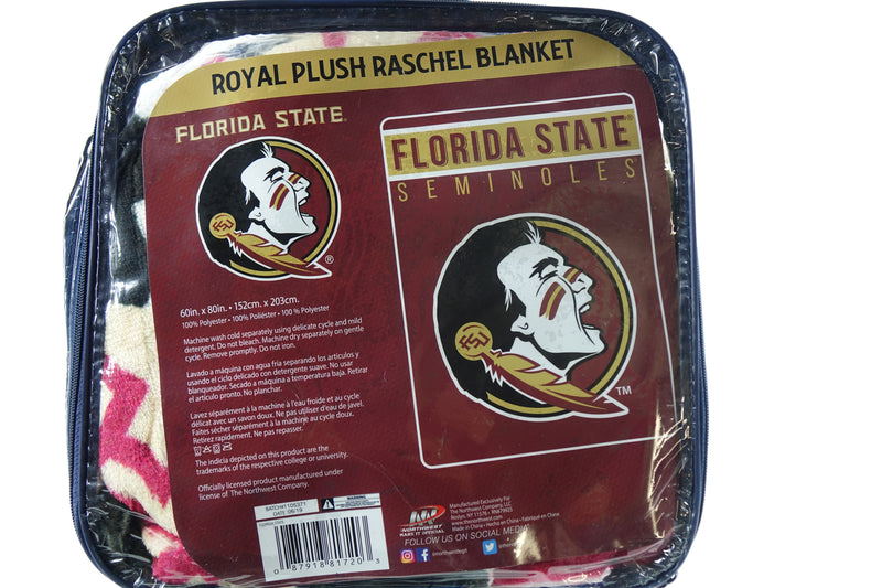 Northwest NCAA Florida State Seminoles Royal Plush Raschel Blanket, 60"x80"