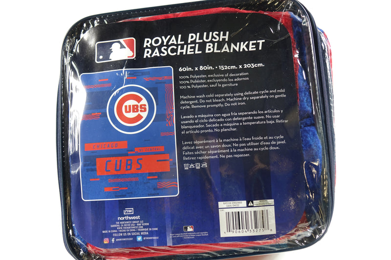 Northwest MLB Chicago Cubs Royal Plush Raschel Blanket, 60"x80"