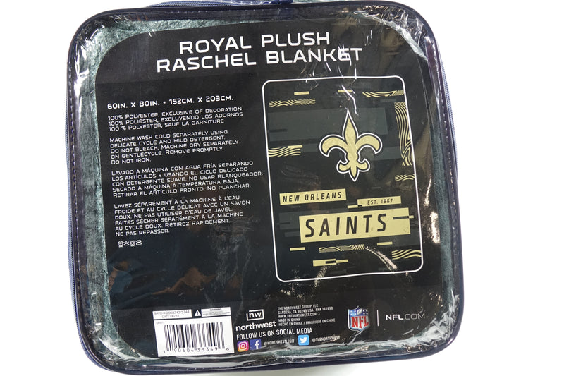 Northwest NFL New Orlean Saints Royal Plush Raschel Blanket, 60"x80"