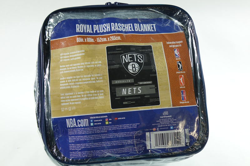 Northwest NBA Brooklyn Nets Royal Plush Raschel Blanket, 60"x80"