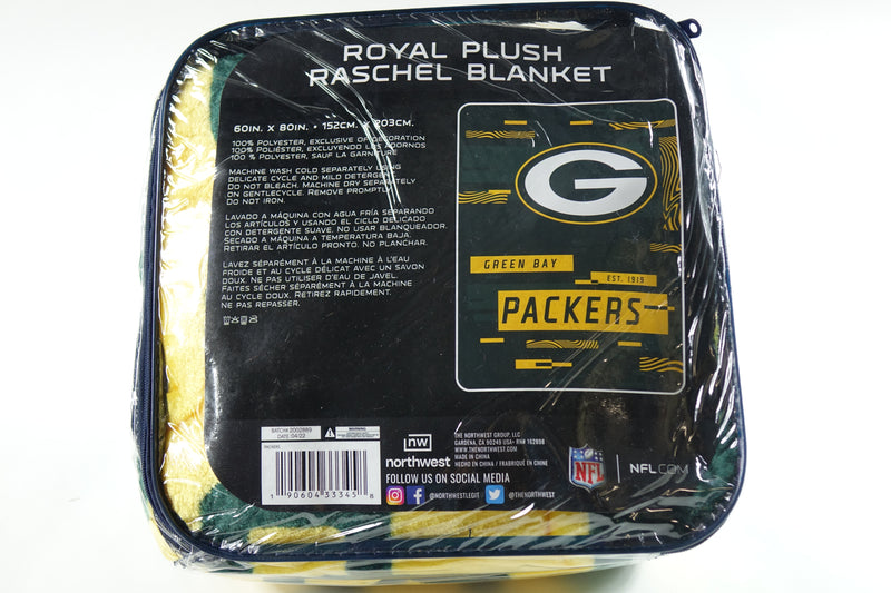 Northwest NFL Green Bay Packers Royal Plush Raschel Blanket, 60"x80"