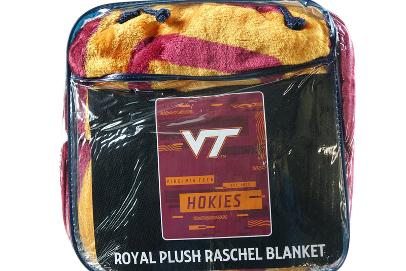 Northwest NCAA Virginia Tech Hokies Royal Plush Raschel Blanket, 60"x80"