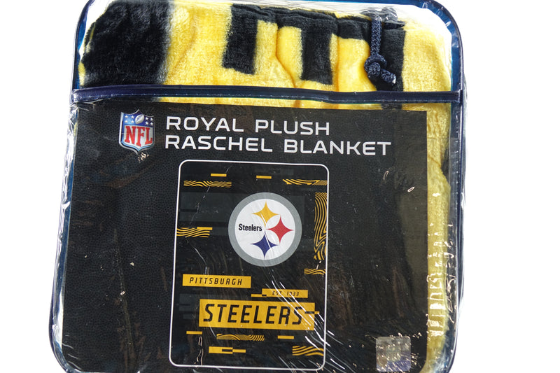 Northwest NFL Pittsburg Steelers Royal Plush Raschel Blanket, 60"x80"