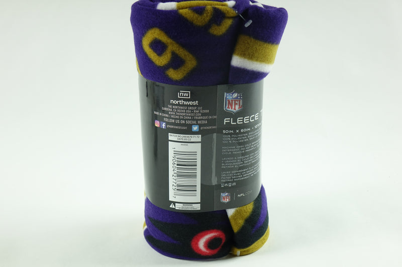 NFL Baltimore Ravens Fleece Throw Blanket, 50" x 60", Campaign