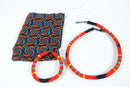 Tribal Necklace & Bracelet Beaded Red *Includes Bag for storage