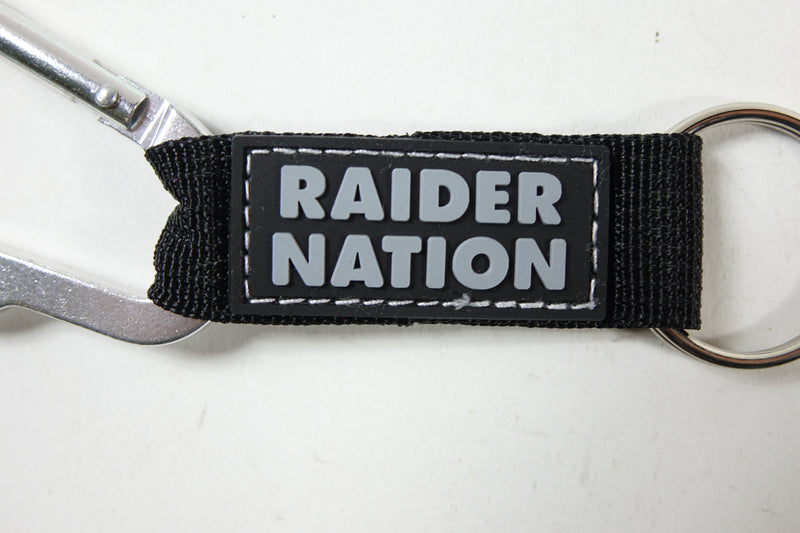 Las Vegas Raiders Raider Nation NFL Carabiner Keychain w/ Bottle Opener One Size