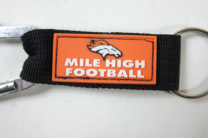 Denver Broncos NFL Mile High Football Carabiner Keychain w/ Bottle Open One Size