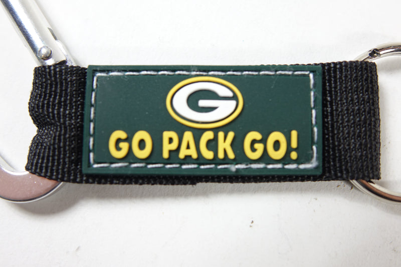 NFL Green Bay Packers Go Pack Go! Carabiner Keychain w/ Bottle Opener One Size