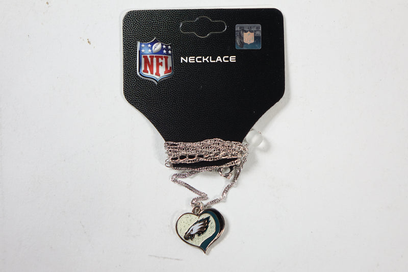 NFL Philadelphia Eagles Sports Team Logo Glitter Heart Necklace