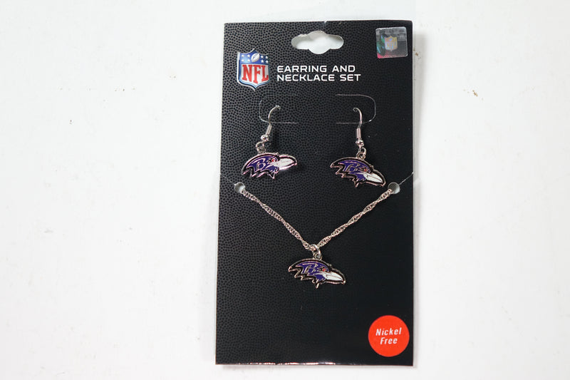 NFL Baltimore Ravens Baltimore Ravens Earring/Necklace Set, Black, Small S