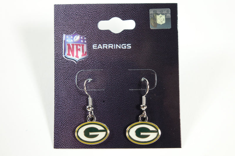 NFL Green Bay Packers Green Bay Packers Earrings J-Hook Logo, Green, Small S