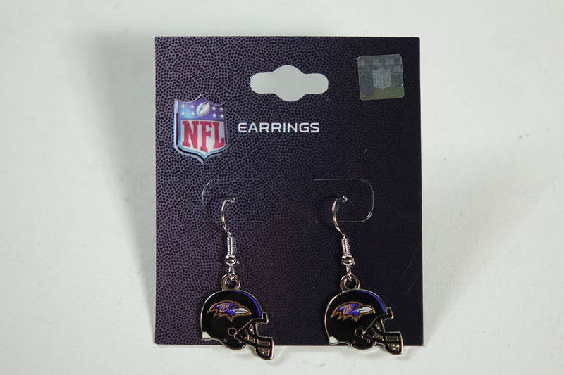 Sports Team NFL Baltimore Ravens J Hook Dangle Logo Earring Set One Size