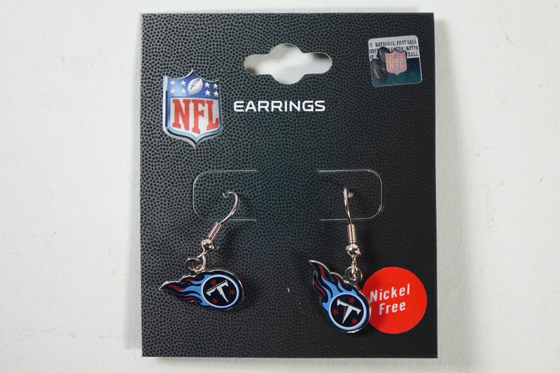 NFL Tennessee Titans Tennessee Titans Earrings J-Hook Logo, Blue, Small S