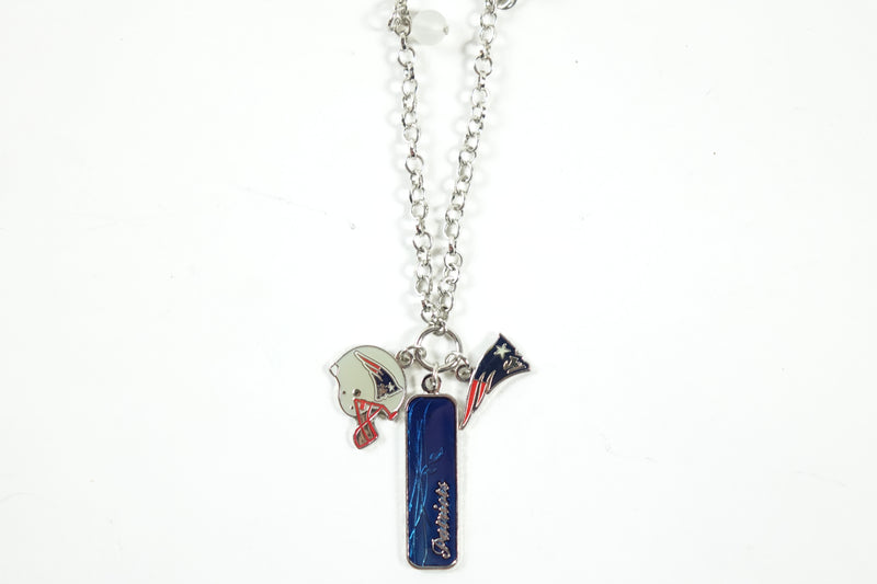 NFL New England Patriots Glass Bead Charm Necklace.