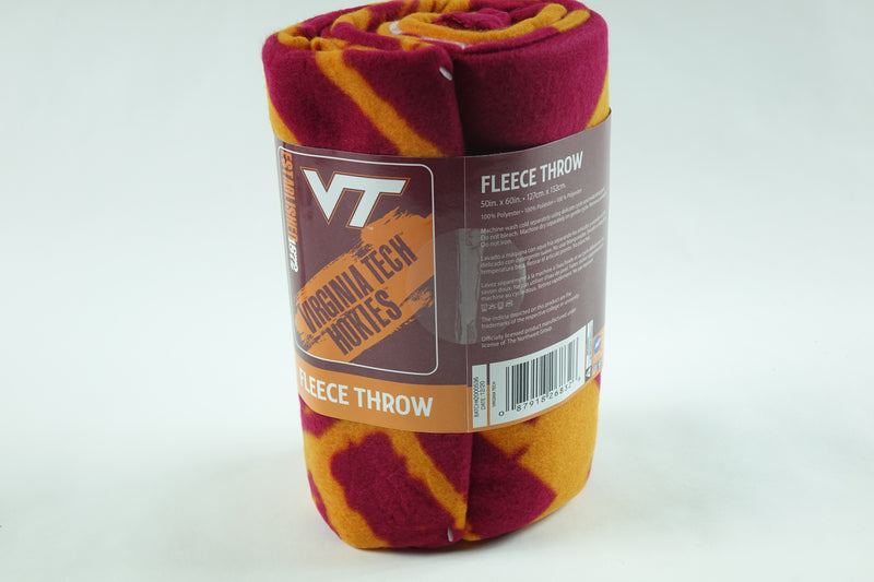 NCAA Virginia Tech Hokies Fleece Throw Blanket, 50" x 60", Painted