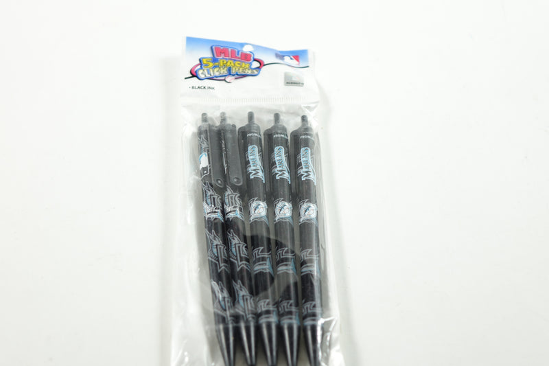 5pk Click Pens MLB Florida Marlins