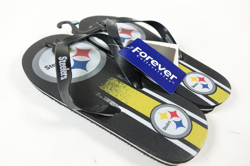 NFL Pittsburgh Steelers 5-6 Youth Big Logo Gradient Flip Flops