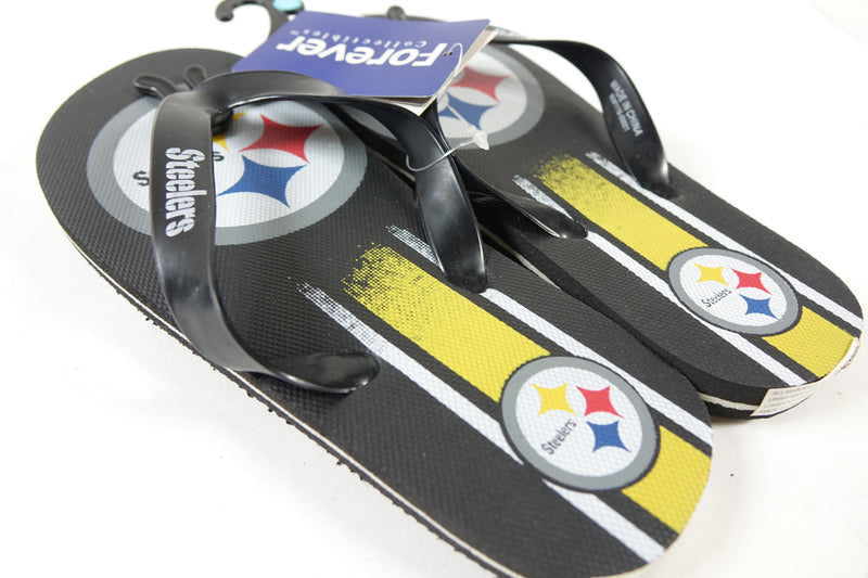 NFL Pittsburgh Steelers 1-2 Youth Big Logo Gradient Flip Flops