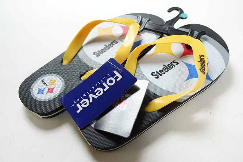 NFL Pittsburgh Steelers 3-4 Youth Big Logo Gradient Flip Flops