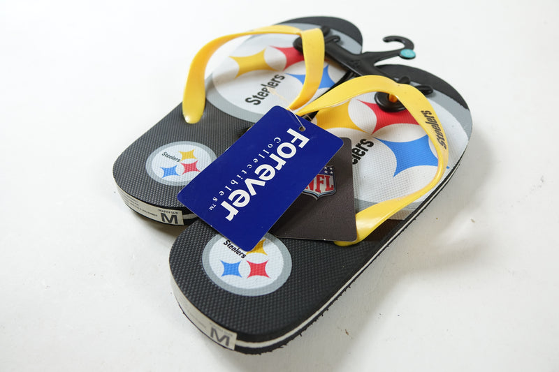 NFL Pittsburgh Steelers 1-2 Youth Big Logo Gradient Flip Flops