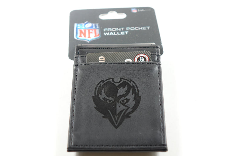 NFL Laser Engraved Front Pocket Wallet, Baltimore Ravens 2.75 x 4-"