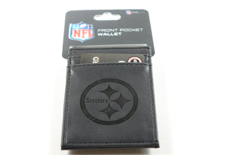 NFL Laser Engraved Front Pocket Wallet, Pittsburgh Steelers One Size