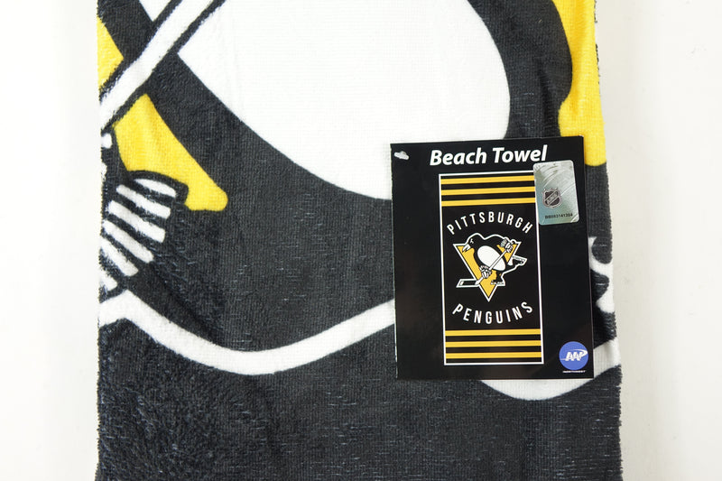 NHL Pittsburgh Penguins Beach Towel, 30" x 60", Stripes