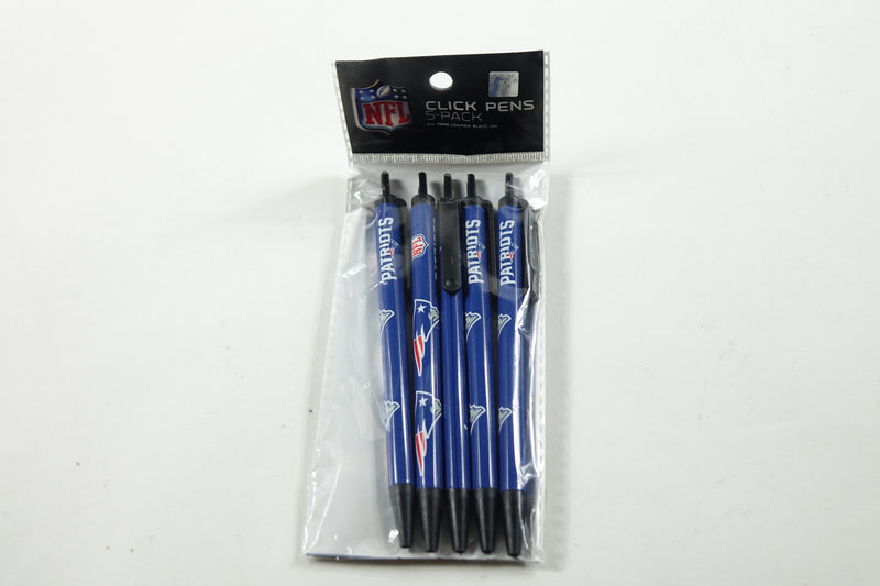 NFL New England Patriots Disposable Black Ink Click Pens, 5-Pack