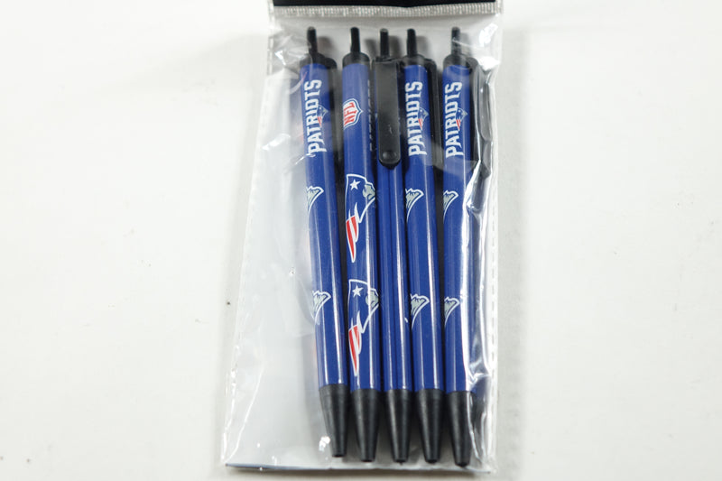 NFL New England Patriots Disposable Black Ink Click Pens, 5-Pack