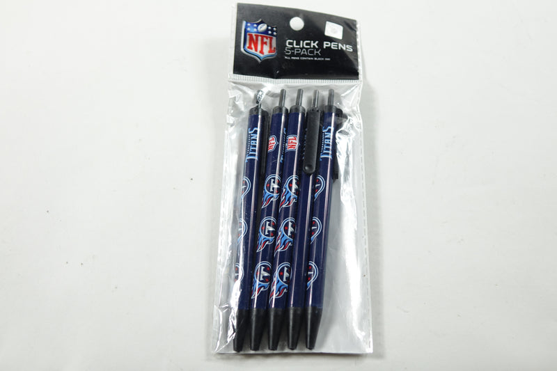 NFL Tennessee Titans Disposable Black Ink Click Pens, 5-Pack