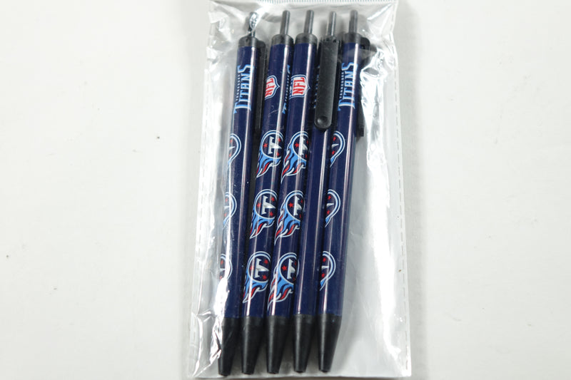 NFL Tennessee Titans Disposable Black Ink Click Pens, 5-Pack