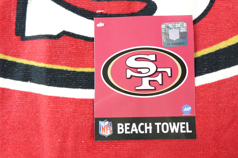 NFL San Francisco 49ers Beach Towel, 30" x 60", Stripes