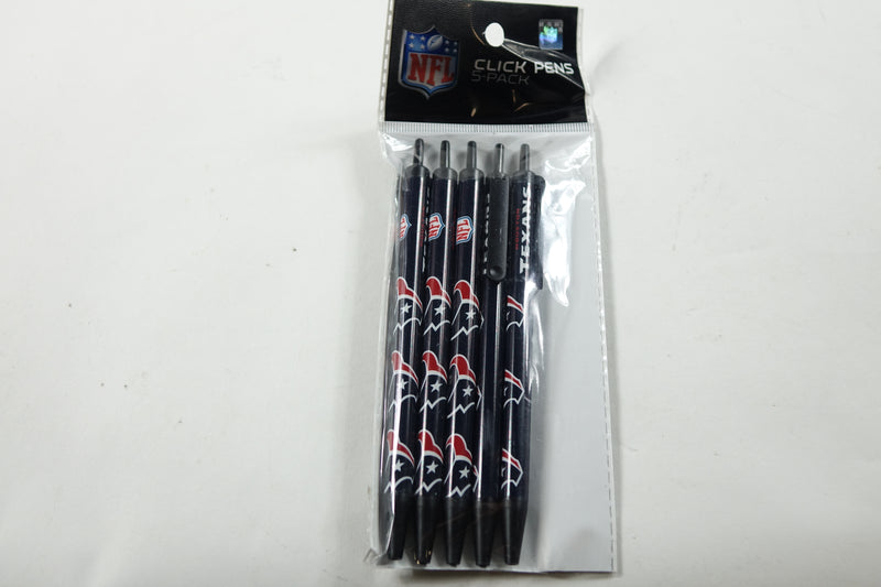 NFL Houston Texans Disposable Black Ink Click Pens, 5-Pack