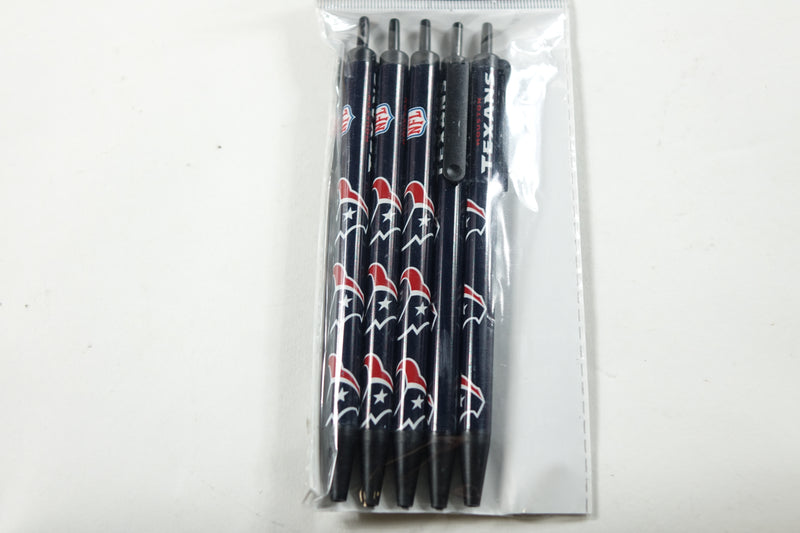 NFL Houston Texans Disposable Black Ink Click Pens, 5-Pack