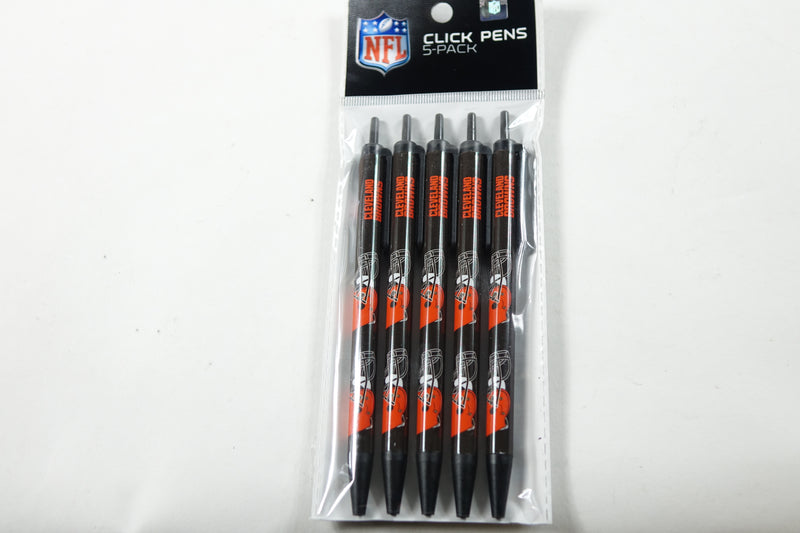 NFL Cleveland Browns Disposable Black Ink Click Pens, 5-Pack