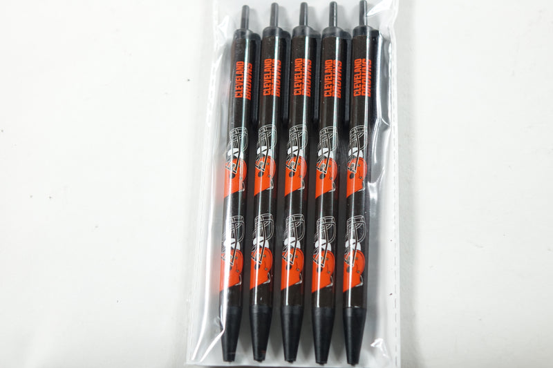 NFL Cleveland Browns Disposable Black Ink Click Pens, 5-Pack