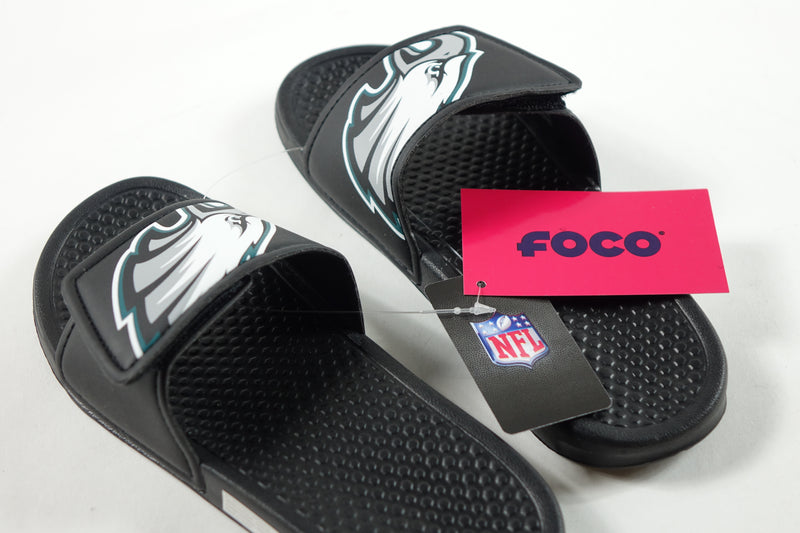 NFL Raised Logo Slide Flip Flops Youth Philadelphia Eagles Size 13-1 Medium