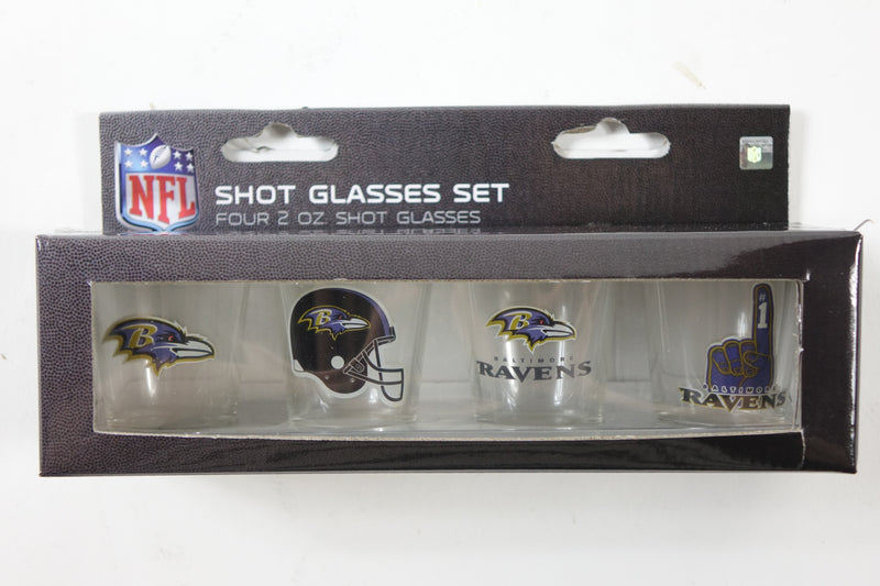 NFL Baltimore Ravens Shot Glass Set4 Pack Shot Glass Set, T One Size (Pack of 4)