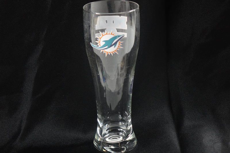 Logo Brands NFL Miami Dolphins 16oz Letterman Pilsner Glass