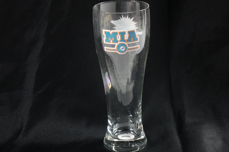 Logo Brands NFL Miami Dolphins 16oz Letterman Pilsner Glass