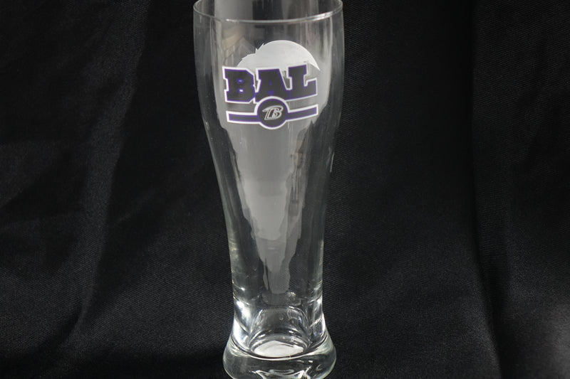 Logo Brands NFL Baltimore Ravens 16oz Letterman Pilsner Glass