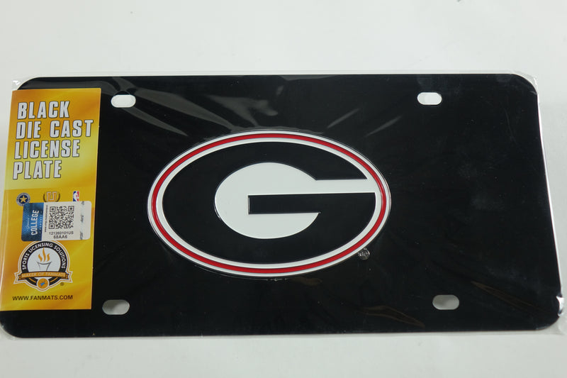 FANMATS NCAA Georgia Bulldogs 3D Black Die Cast License Plate