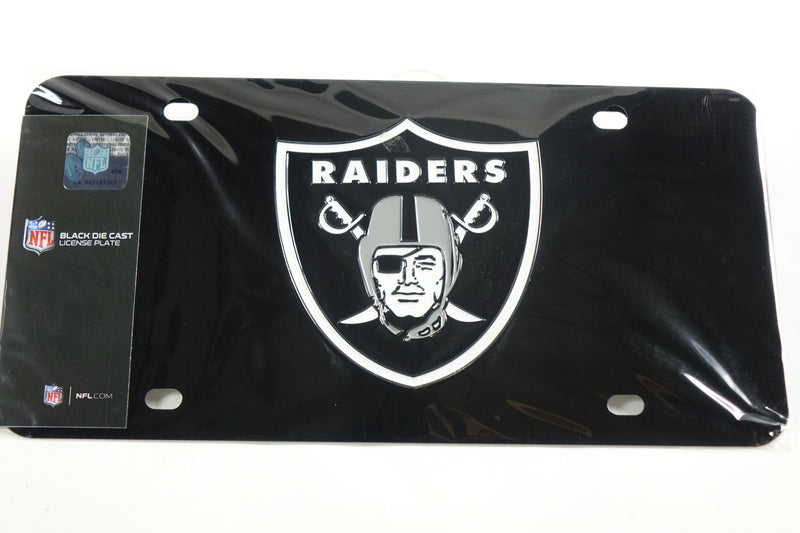 FANMATS NFL Las Vegas Raiders 3D Black Die Cast License Plate 12"x6"