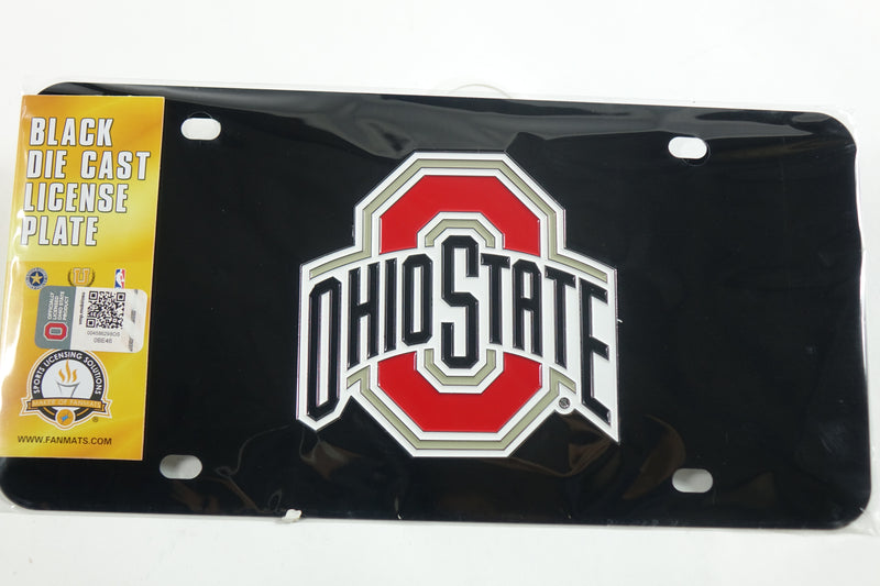 FANMATS NCAA Ohio State Buckeyes 3D Black Die Cast License Plate