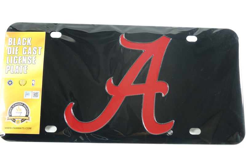 FANMATS NCAA Alabama Crimson Tide 3D Black Die Cast License Plate