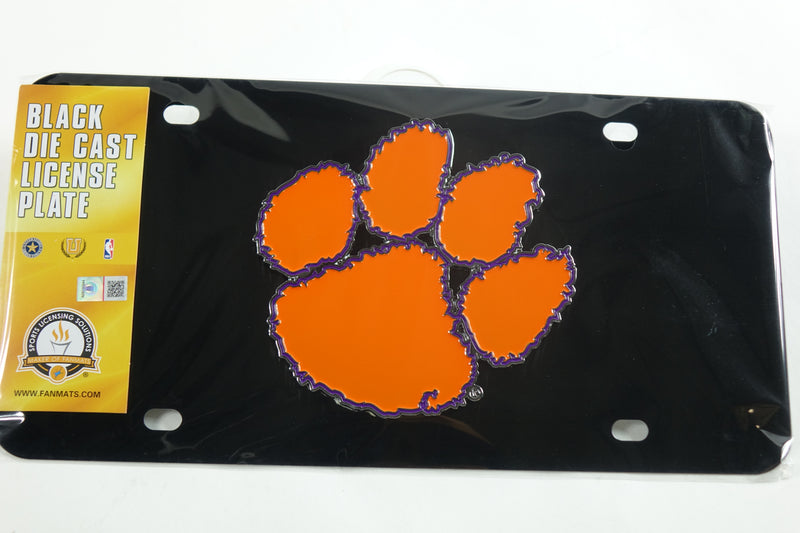 FANMATS NCAA Clemson Tigers 3D Black Die Cast License Plate