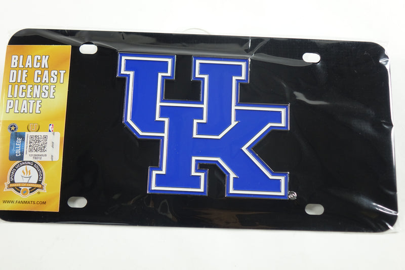 FANMATS NCAA Kentucky Wildcats 3D Black Die Cast License Plate