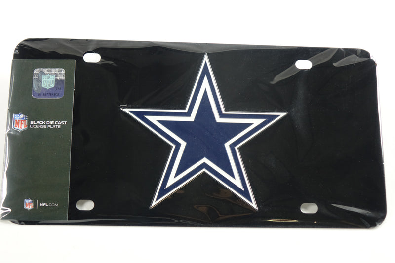 FANMATS NFL Dallas Cowboys 3D Black Die Cast License Plate 12"x6"