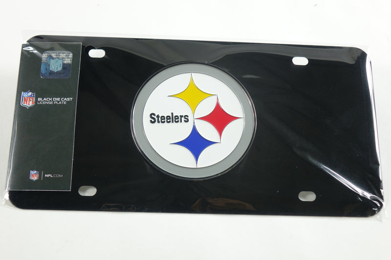 FANMATS NFL Pittsburgh Steelers 3D Black Die Cast License Plate 12"x6"