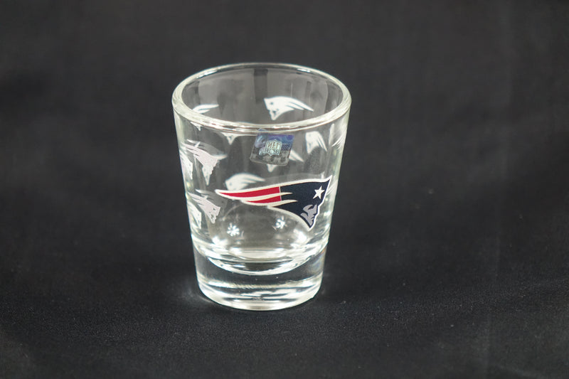 NFL New England Patriots Shot Glass - 2oz Satin Etch Shot Glass 2 Ounces